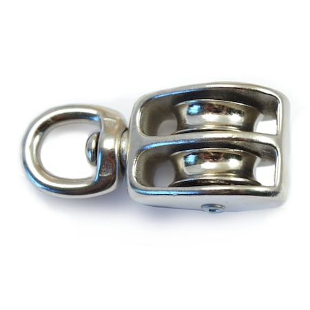 Midwest Fastener 1" Nickel Swivel Double Pulley 5PK 52233